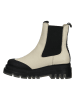 Steve Madden Leder-Chelsea-Boots in Beige/ Schwarz