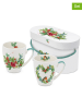 ppd 2-delige set: mokken "Robin Heart & Flora" wit/groen - 350 ml