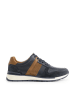 Travelin` Skórzane sneakersy "Brixworth" w kolorze granatowo-jasnobrązowym