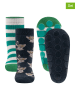 ewers 2er-Set: ABS-Socken "Lemuren" in Grün/ Dunkelblau