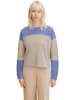 Tom Tailor Sweatshirt in Beige/ Blau