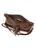Mia Tomazzi Leder-Umhängetasche "Abano" in Braun - (B)23 x (H)16 x (T)2 cm