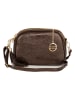 Mia Tomazzi Leder-Umhängetasche "Gradisca" in Dunkelbraun - (B)22 x (H)16 x (T)7 cm