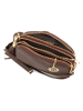 Mia Tomazzi Leder-Umhängetasche "Gradisca" in Dunkelbraun - (B)22 x (H)16 x (T)7 cm