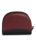 Mia Tomazzi Leren schoudertas "Cassala" bordeaux/zwart - (B)23 x (H)19 x (D)9 cm