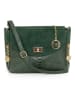 Mia Tomazzi Leder-Umhängetasche "Dergano" in Grün - (B)26 x (H)21 x (T)10 cm