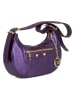 Mia Tomazzi Skórzana torebka "Beroldo" w kolorze fioletowym - 35 x 15 x 6,6 cm