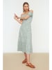 trendyol Kleid in Mint/ Weiß