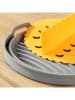 InnovaGoods Faltbarer Silicon-Einsatz für Heißluftfritteusen in Gelb/ Grau - Ø 21,5 cm