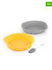 InnovaGoods 2er-Set Silicon-Einsätze für Heißluftfritteusen in Gelb/ Grau - Ø 21,5 cm