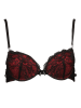 JETTE Push-up-BH in Schwarz/ Rot