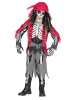 Carnival Party 5-częściowy kostium "SKELETON PIRAT" w kolorze szaro-czerwonym