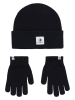 Converse 2tlg. Set: Beanie und Handschuhe "Cold Weather" in Schwarz