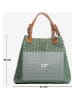 Lucca Baldi Skórzany shopper bag w kolorze zielonym - 37 x 45 x 15 cm