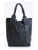 Pia Sassi Leder-Schultertasche in Schwarz - (B)28 x (H)35 x (T)17 cm