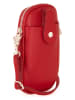 Pia Sassi Skórzana torebka "Serottini" w kolorze czerwonym na telefon - 11 x 19 x 2 cm