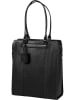Burkely Leder-Henkeltasche "Casual Carly" in Schwarz - (B)33,5 x (H)39 x (T)12 cm