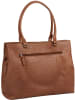 Burkely Leder-Schultertasche "Casual Carly" in Cognac - (B)34 x (H)27 x (T)14 cm