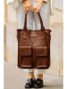Victor & Hugo Paris Leder-Shopper "Noa" in Braun - (B)34 x (H)38 x (T)11 cm