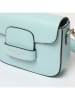 Victor & Hugo Paris Leder-Umhängetasche "Eliane" in Hellblau - (B)26 x (H)16 x (T)6 cm
