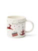 Trendy Kitchen by EXCÉLSA 4-delige set: koffiekoppen "Merry Christmas" wit/rood - 100 ml