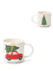 Trendy Kitchen by EXCÉLSA Filiżanki (6 szt.) w kolorze biało-zielonym do kawy - 100 ml
