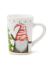 Trendy Kitchen by EXCÉLSA 4er-Set: Jumbotassen "Gnomo Friends" in Weiß/ Grün  - 380 ml