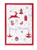 Trendy Kitchen by EXCÉLSA Geschirrtuch "Merry Christmas" in Weiß/ Rot - (L)70 x (B)50 cm