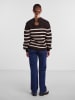 Pieces Trui donkerbruin/beige