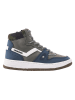 Vingino Leren sneakers "Rens" grijs/donkerblauw