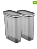 Violeta Home 2-delige set: voorraadpotten grijs - 1,8 l