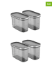 Violeta Home 4er-Set: Vorratsbehälter in Grau - 1,25 l