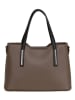 Anna Morellini Leder-Henkeltasche "Dalila" in Taupe - (B)28 x (H)22 x (T)8 cm