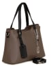 Anna Morellini Leder-Henkeltasche "Dalila" in Taupe - (B)28 x (H)22 x (T)8 cm