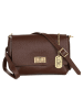 Anna Morellini Leder-Umhängetasche "Matalia" in Dunkelbraun - (B)22 x (H)17 x (T)9 cm