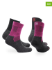 Norfolk 2er-Set: Trekkingsocken "Leonardo" in Schwarz/ Pink