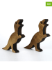 Magenta Home 2-delige set: deurstoppers "Dinosour" bruin - (B)13 x (H)15 cm