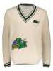 Lacoste Wełniany sweter w kolorze kremowym