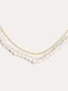 SINGULARU Vergold. Halskette mit Perlen - (L)35 cm