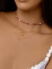 SINGULARU Vergold. Halskette mit Schmuckelement - (L)40 cm