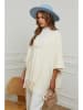 Soft Cashmere Ponczo w kolorze beżowym