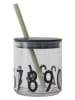 Design Letters Drinkbeker transparant/zwart - 220 ml