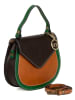 Mia Tomazzi Leder-Henkeltasche "Contarini" in Grün/ Cognac - (B)21 x (H)18 x (T)6 cm