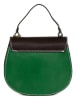 Mia Tomazzi Leder-Henkeltasche "Contarini" in Grün/ Cognac - (B)21 x (H)18 x (T)6 cm
