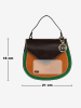 Mia Tomazzi Leder-Henkeltasche "Contarini" in Grün/ Cognac - (B)21 x (H)18 x (T)6 cm