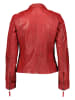 Caminari Skórzana kurtka "Evia" w kolorze czerwonym