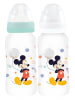 Disney Mickey Mouse 2er-Set: Babyflaschen "Mickey" in Türkis/ Weiß - 360 ml