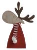 InArt Dekofigur "Reindeer" in Rot/ Beige/ Braun - (B)19 x (H)27 x (T)3 cm
