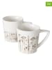 Boltze 2-delige set: koppen "Kamina" wit/lichtbruin - 300 ml