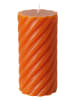 Boltze 3er-Set: Stumpenkerzen "Wrap" in Hellbraun/ Rot/ Orange - 3x 454 g